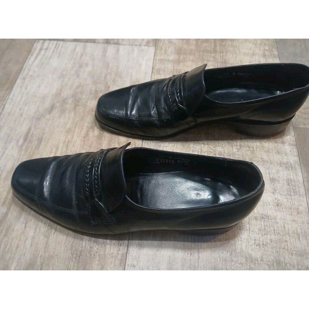 Florsheim Como Strap Loafers Black Leather Men's Shoes 10b 10 B NARROW